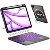DANCESOUL Custodia per tastiera per iPad Air 13 (M3 M2 2025 2024), Pro 12.9 6/5/4/3a generazione, tastiera Bluetooth magnetica staccabile, trackpad multi-touch, supporto regolabile a 360°, retroilluminazione a