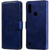 Generic compatibile con MOTOROLA Moto E6S (6.1) XT2053-1 XT2053-2 XT2053-3 Custodia COVER stand flip LIBRO gel PORTAFOGLIO Protezione schermo magnetica eco pelle porta carte vano card (Blu)
