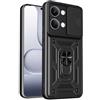 HONLEN Custodia Adatta per POCO X8 Pro Max (6.83 Inches), Cover per PC Armor Anello kickstand con Base Magnetica - Nero