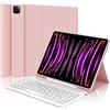 WINCHKING Tastiera per iPad Pro 12.9, Cover con Tastiera per iPad pro 12.9, Custodia QWERTY Bluetooth Magnetica Keyboard per pro 12.9 pollici 6/5/4/3 Generazione, Rosa Chiaro