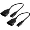 EMSea Cavo Di Prolunga Di Alimentazione Europeo IEC320 C8 Da 25 Cm CEE7/16R Per Laptop Stampante E TV.