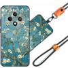 JEZSTHAI Custodia Compatibile con Oppo Reno12 FS 5G/4G Cover in Silicone TPU Morbido con Cordino/Laccio Tracolla Cellulare,Antiurto AntiGraffio Protettiva Bumper Case con Disegno Motivi,A10