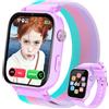 PTHTECHUS Smartwatch Bambini, Orologio per Bambino Bambina GPS con 4G Telefono Videochiamata Chat Vocale Sveglia Contapassi Modalità Classe Gioco, Smartwatch Ragazza e Ragazzo 4-12 Anni Regalo (Lavanda-C)