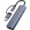 LearnLyrics Adattatore Ethernet USB 3.0, Adattatore Ethernet Per Laptop, Adattatore Cavo Ethernet Multiporta, Adattatore Ethernet Per Laptop, Adattatore Ethernet USB Gigabit Pratico