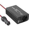 ALLWEI Convertitore di tensione da 300 W, 12 V, 230 V, con porta USB e di tipo C, ricarica per cellulari, laptop e altri dispositivi, per auto, roulotte, campeggio, (nero)