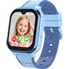Aoekne Orologio Intelligente per Bambini 4G con GPS Vdeochiamata Fotocamera Telefono WLAN Sveglia Modalità di Gioco SOS, compatibile con WhatsApp (Blu)