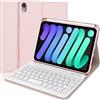 WINCHKING Custodia Tastiera per iPad Mini 7 2024/6 2021 8,3, Cover con Italiano QWERTY Bluetooth Tastiera per iPad Mini 6a/7a Generazione 8.3 Pollici, Rosa