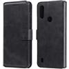 generale compatibile per MOTOROLA Moto E6S (6.1) XT2053-1 XT2053-2 XT2053-3 Custodia COVER case STAND FLIP LIBRO GEL silicone tpu magnetica protezione PORTAFOGLIO eco pelle porta carte (nero)