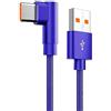 YSJJZRL Cavo USB tipo C ad angolo retto 90° Nylon intrecciato 6A 66W Cavo di ricarica rapida per Samsung A50 A51 S10 S20 S21 ecc (2M,Blu)