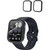 Generic Confezione da 2 custodie proteggi schermo per Amazfit Bip 6, design integrato per la massima protezione dello smartwatch, blu, nero