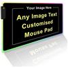 Naispanda Tappetino per mouse da gioco a LED RGB personalizzato con foto e testo, simpatico tappetino per mouse per videogiochi, tappetino per mouse personalizzato per scrivania da ufficio, regali