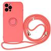 Rokmym Cover per iPhone 12 Mini con cordino in silicone con anello girevole a 360 gradi Cover TPU Bumper Cover iPhone 12 Mini [Cordino regolabile] Cover iPhone 12 Mini