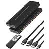 OseTub OLKIEQZ 4 Port RCA to HDMI Converter, Dual AV to HDMI Converter Supports 16:9/4:3 Composite to HDMI Adapter Support 1080P PAL/NTSC Co