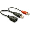 DeLock, cavo Y USB A -> 2x A F/M 0,225 m 3er Pack