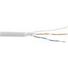 InLine Cavo telefonico 4 fili 2 x 2 x 0,6 mm, schermato impianti telefonici, 25 m anello, Beige