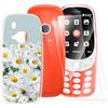 ESACMOT Custodia TPU Stampata + 2 Pellicole in Vetro Temperato Compatibili con Nokia 3310 2017, Cover Artistica Slim Antigraffio Antishock, Protezione Totale