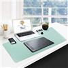 GUBEE PU Cuoio Pad da Ufficio Multifunzionale,Impermeabile Antiscivolo Anti-sporco Tappetino Mouse per Ufficio, Casa e Viaggi-Large Size 900x400x2mm (Cielo blu + verde)