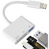 Kefiany Lettore di schede SD per iPhone 14 Lightning a USB Micro TF Cavo di ricarica Dongle Adattatore OTG Flash Drive Apple Camera Memory Viewer Stick Mouse Tastiera Cavo Accessori Foto Convertitore
