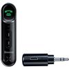 Baseus Trasmettitore Fm/Trasmettitore Bluetooth Car/AutoAudio Con AUX adattatore 3.5mm Jack - Stereo (a Bluetooth 5.0, A2DP, Microfono incorporato) Nero WXQY-01