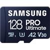 Samsung PRO Ultimate - Scheda microSD + lettore di schede USB, 128 GB, per smartphone, drone e action cam, UHS-I U3, lettura 200 MB/s, scrittura 130 MB/s, MB-MY128SB/WW
