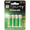 Techly 306974 Blister 4 Batterie High Power Stilo AA Alcaline LR06 1,5V