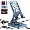 NEWQ Docking station USB C per iPad/iPad Pro, adattatore 11 in 1 con HDMI 4K a 120 Hz, porte USB 10 Gbps, lettore SD/TF 4.0, RJ45, audio, design ventilato per tablet, Steam Deck, ROG Ally, Legion Go, Msi