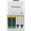 Strong Elixia - Ricarica per batterie alkaline usa e getta ed accumulatori di Strong