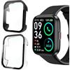 Blueshaweu Cover per 208/ ID208/ ID208 BT Smartwatch, Vetro Temperato Case Duro PC Protettivo Antiurto Custodia Compatibile con ENOMIR ID208 /aeac ID208 / Tensky ID208BT Smartwatch (nero+trasparente)