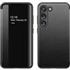 ZORSOME Custodia protettiva per Samsung Galaxy S23 Smart Clear View, ultra sottile, in pelle, per Samsung Galaxy S23, nero