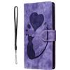 Nodigao Compatibile per Samsung Galaxy A16 4G 5G Cover Gatto a Libro Book Pelle PU Portafoglio Magnetica con Disegni Motivo Antiurto Case Flip Protettiva Custodia - Viola B