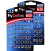 HyCell 60 batterie a bottone alcaline / 10 x LR621 LR736 LR626 LR1130 386A LR1154 / ideale per chiavi auto TAN giocattolo bambini orologi telecomando ecc.