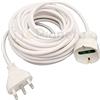 TOT ELECTRIC Prolunga elettrico 3 5 10mt con spina piatta presa shuko 10 16A 250V cavo bianco lineare 3G1 (10 Metri)