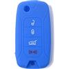 Lage [Portachiave] Guscio Cover Chiave in Silicone per Telecomando Auto Jeep 4 tasti (vedere compatibilità nelle foto) Renegade Cherokee (BLU)
