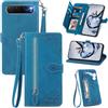 MOJIA Custodia Portafoglio per ZTE Nubia Air, Pelle PU Flip Cover per Telefono con Guscio Interno in TPU, Multifunzione Porta Carte con Cinturino Polso. Blu
