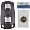 mt key Car Key Radio Telecomando Custodia sostitutiva con 3 pulsanti + chiave di emergenza Blank + Batteria ricaricabile compatibile con BMW E60 E90 E53 E87 E88 E81 E63 E61 E91 E93 E70