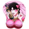 NBGF JZHD JoJo's JosephJoestar 3D poggiapolso tappetino per mouse Jo Jo Bizarre Adventure Mousepad per PC portatile e ufficio, 5,5 x 21,5 cm, usato in ufficio, casa, ecc. (colore: rosa)