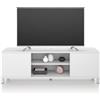 Mobili Fiver, Mobile Porta Tv Rachele, Bianco Frassino, 150 cmx42 cmx48 cm, Mobile Tv moderno per tv fino a 65'', Made in Italy