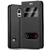 Cadorabo Custodia Libro per Samsung Galaxy S5 / S5 NEO in NERO COMETA - con Funzione Stand e Chiusura Magnetica - Portafoglio Cover Case Wallet Book Etui Protezione