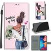 LeviDo-EU LeviDo Cover Compatibile per Samsung Galaxy A20e 2019 Silicone Libro PU Pelle Magnetica Flip Portafoglio con Corda Disegni Antiurto Bumper Motivo Custodia Resistente Protettiva Case, Ragazza