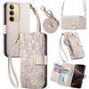 LIAOCY A Tracolla Custodia Per Realme C75 4G, Cover Con Portafoglio Porta Carte E Scocca Interna In TPU, Antiurto E Antigraffio Con Supporto, White.