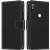 Shantime Custodia Portafoglio in Pelle Compatibile con Xiaomi Mi Mix 2S, Cover Colorata Flip con Portacarte, Chiusura Magnetica Protettiva(Nero)