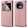 Shantime Custodia Flip in Pelle con Finestra Compatibile con IIIF150 Action A5 Pro, Display Visibile, Chiusura Magnetica Invisibile e Slot Carta(Oro Rosa)