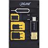 InLine 35091 SIM-Box, Adattatore per Scheda SIM e Scatola Accessori con Lettore OTG