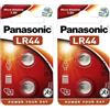 PANASONIC Confezione da 2 blister da 2 batterie LR44 Micro Alcaline, 1,5 V