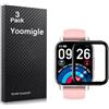 Yoomigle 3 Pezzi Pellicola Protettiva Compatibile con Popglory P66 1,85 Smartwatch Proteggi Schermo Protezione Per IDEALROYAL P66 1,85 Pollici Orologi Film 3D Bordo Curvo Screen Protector