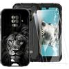ESACMOT Custodia TPU Stampata + 2 Pellicole in Vetro Temperato Compatibili con Doogee S59 Pro, Cover Artistica Slim Antigraffio Antishock, Protezione Totale