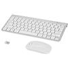 Kuuleyn Tastiera Wireless, Combo Tastiera e Mouse, Ricevitore USB Mouse Wireless, Combo Mouse Tastiera Wireless, Kit Mouse e Tastiera Wireless Sottile da 2,4 GHz Adatto per Laptop Desktop(d'Argento)