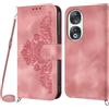 Netany Cover per Huawei Honor 90 5G con Cordino, Flip Portafoglio Custodia in Pelle, [2 Porta Carte][Chiusura Magnetica],Custodia Libro Antiurto Cover con Laccio per Huawei Honor 90 5G (Rosa)