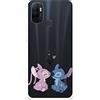 LA CASA DE LAS CARCASAS Custodia per OPPO A53 ufficiale di Lilo & Stitch Angel & Stitch Beso trasparente per proteggere il tuo cellulare. Custodia per OPPO in silicone flessibile con licenza ufficiale Disney