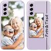 Yoedge Custom Cover Personalizzata Custodia per Samsung Galaxy S21 (5G)/ S30 6,2 Personalizzato con Foto Testi,Silicone Personalizza Case Immagine Personalizzabili Case per Samsung S21,Erba Viola